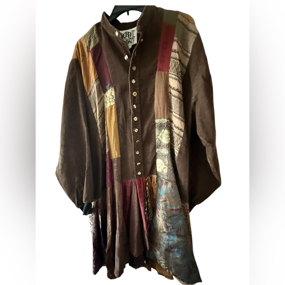Donna Jessica Vintage Patchwork Button-Up Tunic